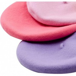 Berets Solid Color Classic French Artist Beret Hat 100% Wool - Light Blue - C218I029NS9 $19.37