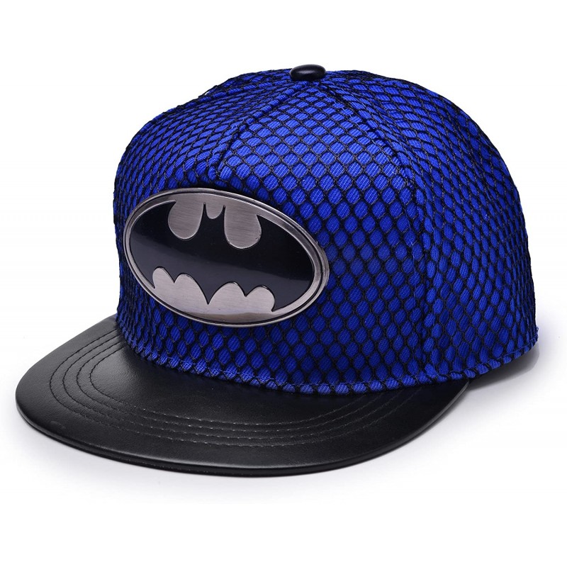 Baseball Caps Bat Man Logo Baseball Cap w/Black Mesh Hip-hop Snapback Hat - Blue - CC12M73YPNR $20.67