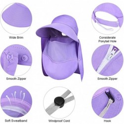 Sun Hats Sun Visor Hats Women Wide Brim Summer Hat Golf Hats for Women UV 50 Foldable Packable Sun Cap - Purple - CT196YTUDYE...