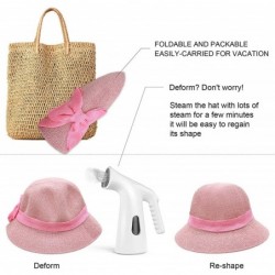 Sun Hats Women Straw Sun Hats Summer Beach Cap Foldable Floppy Packable Wide Brim Hat - 014 Pink With Bowknot - CD193WTIL3T $...