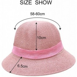 Sun Hats Women Straw Sun Hats Summer Beach Cap Foldable Floppy Packable Wide Brim Hat - 014 Pink With Bowknot - CD193WTIL3T $...