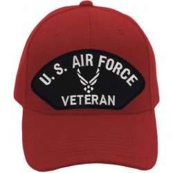 Baseball Caps US Air Force Veteran Hat/Ballcap Adjustable One Size Fits Most - Red - CP18K5ZT270 $45.61