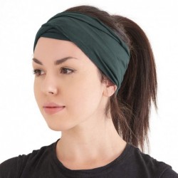 Headbands Mens Japanese Cotton Headband - Natural Headwrap Elastic Hair Band Neck Gaiter - Dark Green - CK1253EQGL1 $36.73