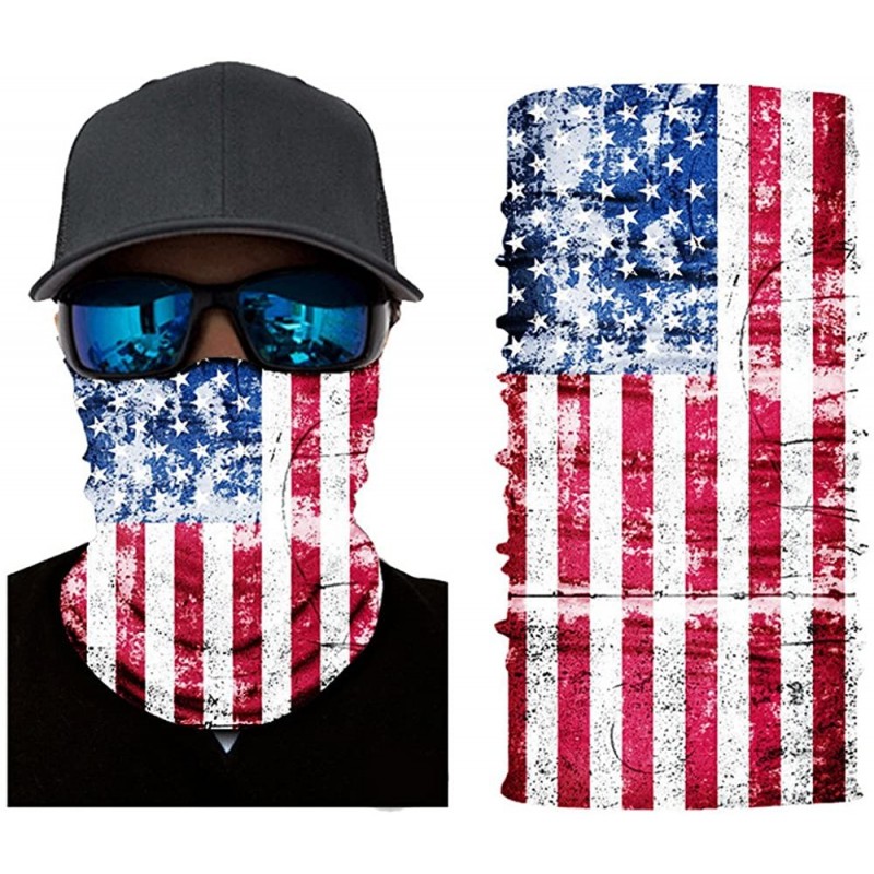 Balaclavas 3D Face Sun Mask Neck Gaiter Balaclava Headwear Bandana for Outwork - American Flag-2 - C418EMT4SH5 $21.68