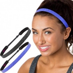 Headbands Women's Adjustable Non Slip Geo Sport Headband Multi Gift Pack - Black & Royal Blue Skinny Geo 2pk - C819779W8IU $2...