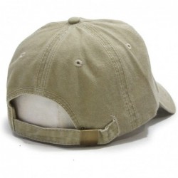 Baseball Caps Vintage Washed Dyed Cotton Twill Low Profile Adjustable Baseball Cap - C Khaki - C312L0IFR2D $28.87