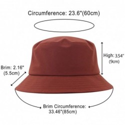 Sun Hats Waterproof Bucket Hats for Men Plain Color Outdoor Fisherman Sun Caps - Claret - C918RTGNO0M $30.78