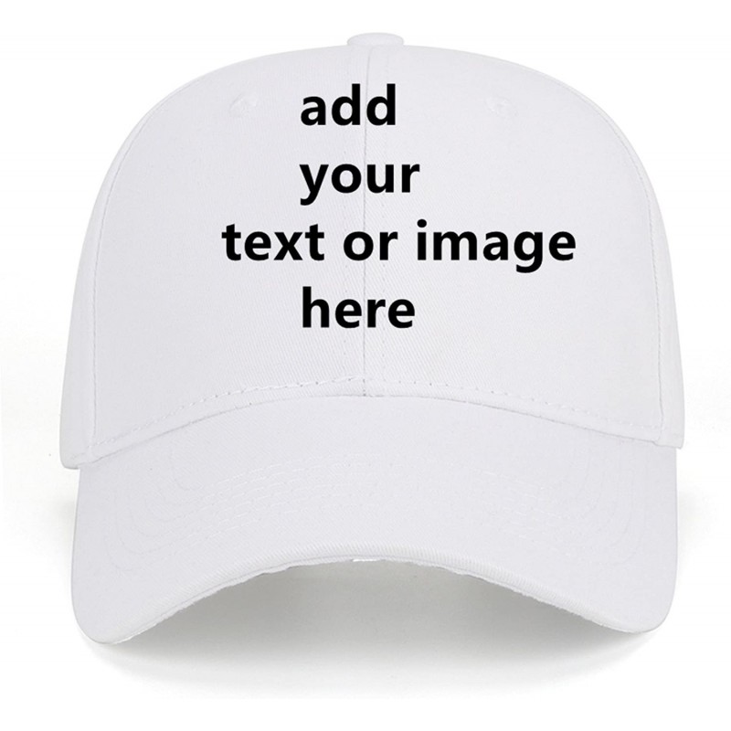 Baseball Caps Custom Baseball Cap with Your Text-Personalized Adjustable Trucker Caps Casual Sun Peak Hat for Gifts - White -...