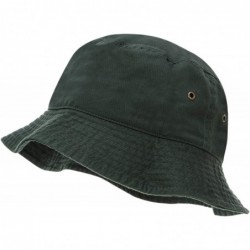 Bucket Hats 100% Cotton Bucket Hat for Men- Women- Kids - Summer Cap Fishing Hat - Hunter Green - C618H2LX789 $25.01