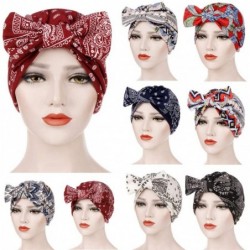 Skullies & Beanies Women Bowknot Muslim Ruffle Cancer Chemo Hat Beanie Beading Turban Head Wrap Cap (Multicolor -1) - Multico...
