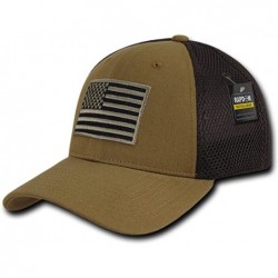 Baseball Caps USA US American Flag Tactical Operator Mesh Flex Baseball Fit Hat Cap - Coyote - CI182W6OO2X $34.77