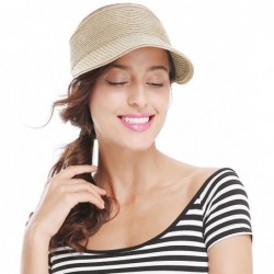 Sun Hats Women Straw Hat Wide Brim Sun Visor Beach Golf Cap Hat Summer Beach Hat - Beige-stlye 2 - CN17Y2I4WYO $22.19