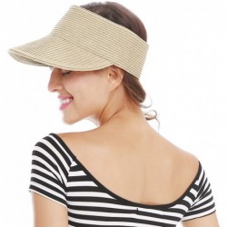 Sun Hats Women Straw Hat Wide Brim Sun Visor Beach Golf Cap Hat Summer Beach Hat - Beige-stlye 2 - CN17Y2I4WYO $22.19