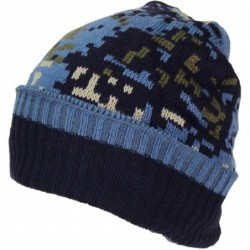 Skullies & Beanies Best Winter Hats Cuffed Camouflage Beanie W/Lining (One Size) - Blue Digital - CH188CIMT50 $14.85