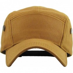 Baseball Caps Five Panel Solid Color Unisex Adjustable Army Military Cadet Cap - Timber - CO11JEBOK45 $21.39