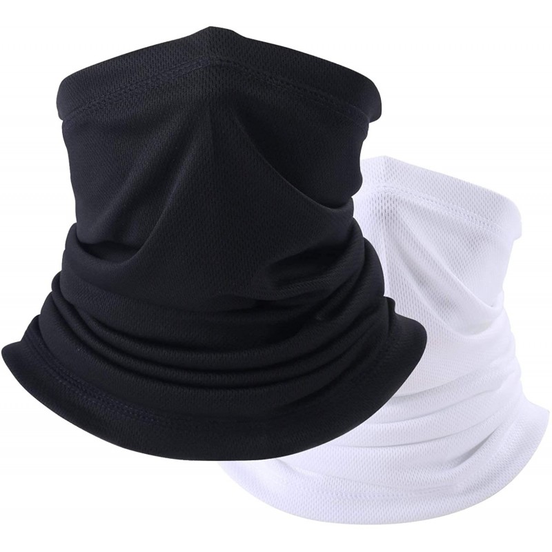 Balaclavas Summer Face Scarf Neck Gaiter Windproof Anti-dust Mask - Black- White - CZ18S5MYDSY $25.00