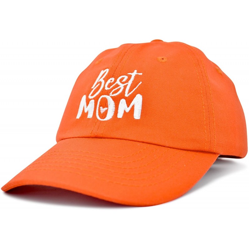 Baseball Caps Best Mom Baseball Cap Womens Dad Hats Adjustable Mothers Day Hat - Orange - CE18D6Z909Z $23.06