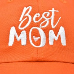 Baseball Caps Best Mom Baseball Cap Womens Dad Hats Adjustable Mothers Day Hat - Orange - CE18D6Z909Z $23.06