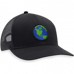 Baseball Caps Globe Hat - Earth Trucker Hat Baseball Cap Snapback Golf Hat (Black) - C0194RS6I5H $34.62