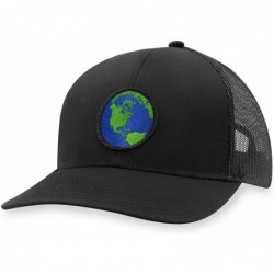 Baseball Caps Globe Hat - Earth Trucker Hat Baseball Cap Snapback Golf Hat (Black) - C0194RS6I5H $39.36