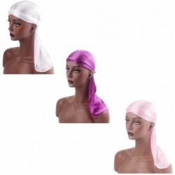 Skullies & Beanies Silky Durag for Men Women Soft Headwrap Du-Rag with Long Tail and Wide Straps for 360 Waves - Silk Durag29...