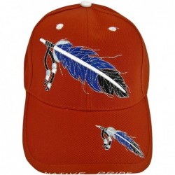 Baseball Caps Native Pride Feather Men's Adjustable Baseball Cap - Red-no Shadow - C517YG0ZHMU $21.40