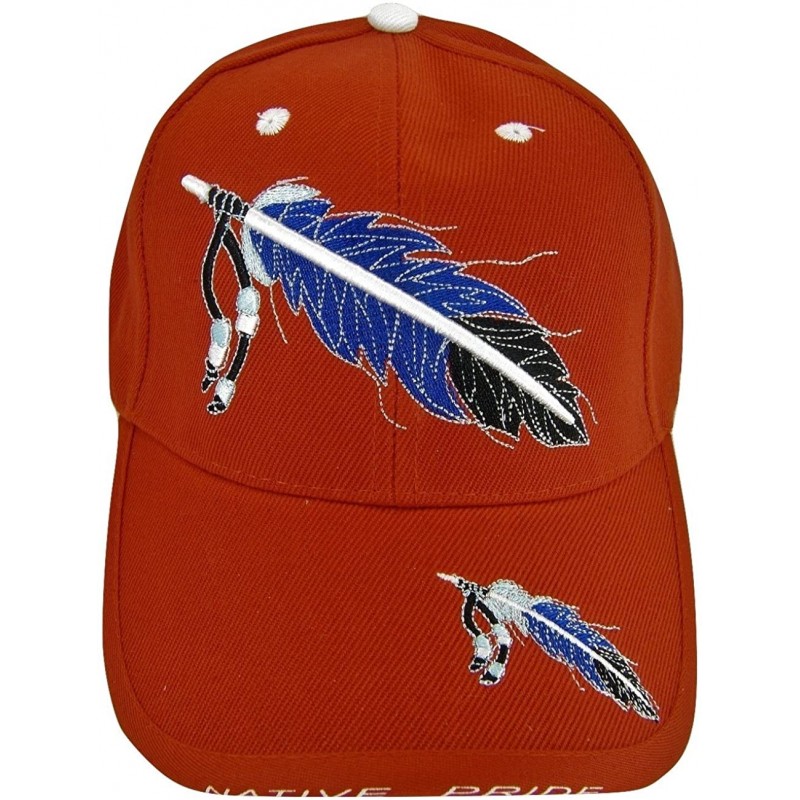 Baseball Caps Native Pride Feather Men's Adjustable Baseball Cap - Red-no Shadow - C517YG0ZHMU $22.86