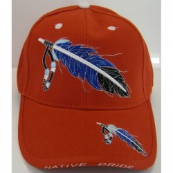 Baseball Caps Native Pride Feather Men's Adjustable Baseball Cap - Red-no Shadow - C517YG0ZHMU $22.86