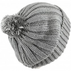 Skullies & Beanies Women Winter Oversized Chunky Thick Stretchy Knitted Pom Pom Beanie Fleece Lined Beanie Hat - CY18WGLCUQH ...