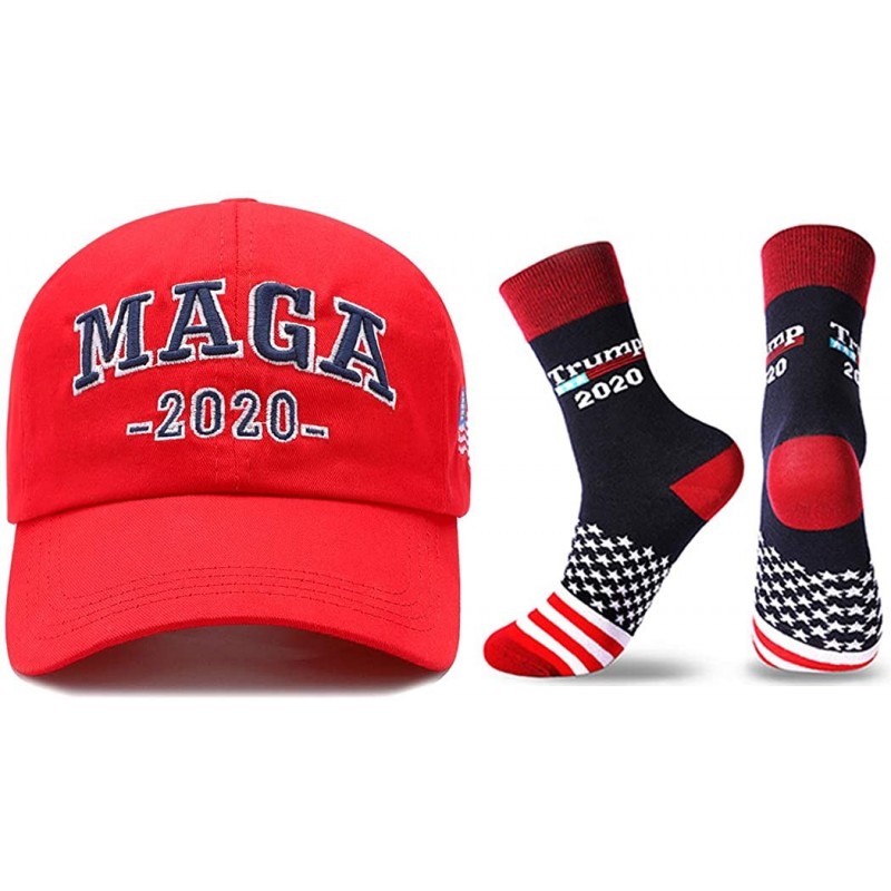 Baseball Caps Make America Great Again Hat with Trump Wristband Donald Trump Hat 2020 USA Cap Keep America Great - Red-f - C3...