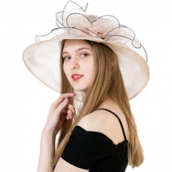 Sun Hats Women's Fascinators Kentucky Derby Church Dress Wedding Floral Party Hat - Pink - C617YHLRZZ0 $29.71