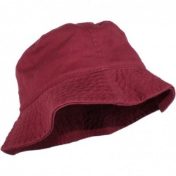 Bucket Hats Simple Solid Cotton Bucket Hat - Burgundy - CD11WHIM4QX $20.35
