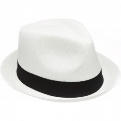 Fedoras Men's Summer Lightweight Linen Fedora Hat - White - CB12GW4A6PH $37.94