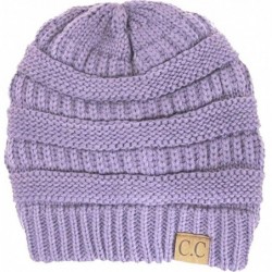 Skullies & Beanies Knit Soft Stretch Beanie Cap - Violet - CG12MHFX4EL $15.58