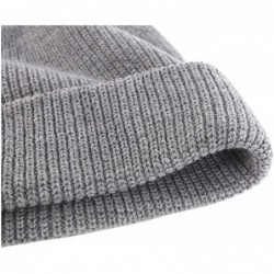 Skullies & Beanies Classic Men's Warm Winter Hats Acrylic Knit Cuff Beanie Cap Daily Beanie Hat - Light Gray - CJ12MX9J5HM $2...