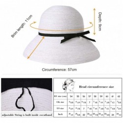 Sun Hats Womens Wide Brim Summer Sun UPF Protective Beach Straw Panama Fedora Hats Outdoor - 99067_grey - CG18RUH9WDZ $39.61