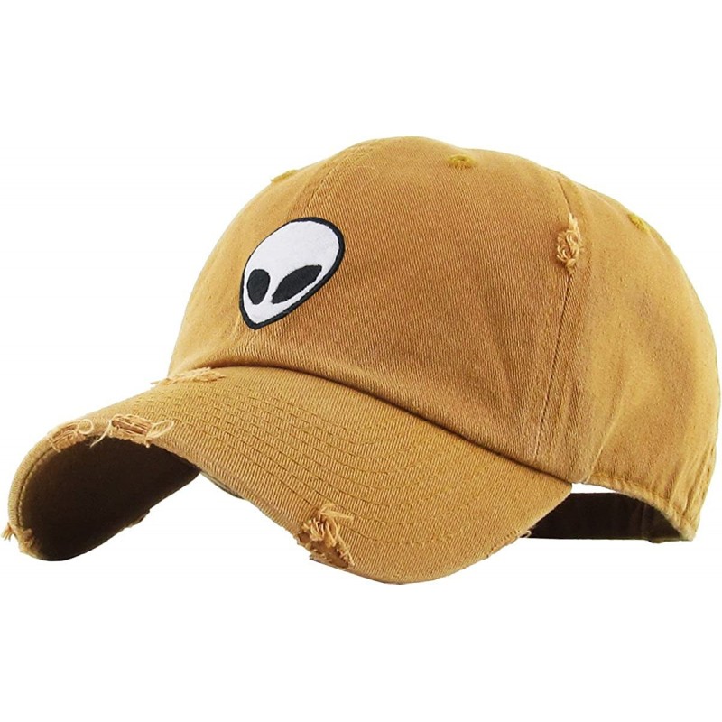 Baseball Caps Vintage NASA Insignia Dad Hat Collection Baseball Cap Polo Style Adjustable Worm - (7.7) Wheat Alien Vintage - ...