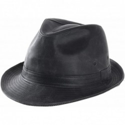 Fedoras Fedora Hat Vintage Weathered Leather Indiana Jones AC6387 - Black - CR188O533NS $58.21