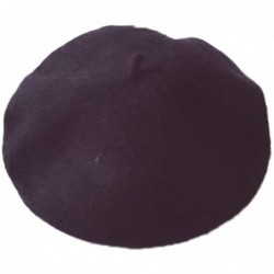 Berets Beret Hat for Women Gril Winter Hats Wool Classic Vintage Beanie Cap - Black - CM188ADI57U $24.03