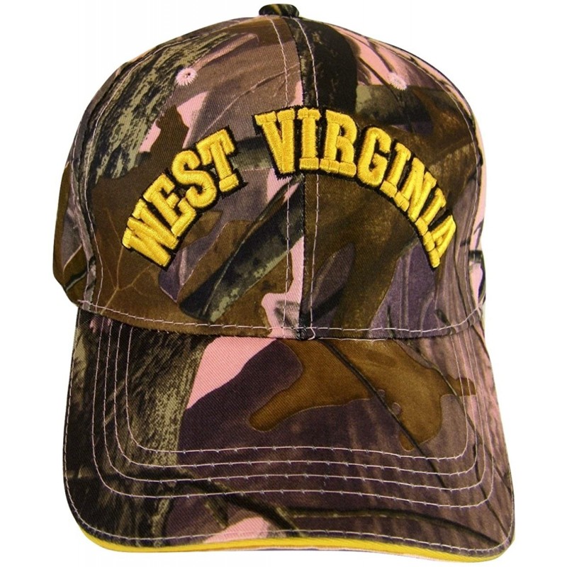 Baseball Caps West Virginia Men's Camouflage Adjustable Baseball Cap - Pink - CD17YIDZAQ0 $14.35
