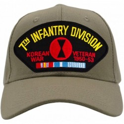 Baseball Caps 7th Infantry Division - Korean War Veteran Hat/Ballcap (Black) Adjustable One Size Fits Most - Tan/Khaki - CG18...
