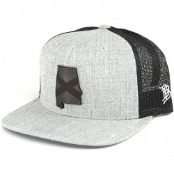 Baseball Caps Alabama 'Midnight 22' Black Leather Patch Hat Flat Trucker - Black - CP18IGR6H2Y $52.57