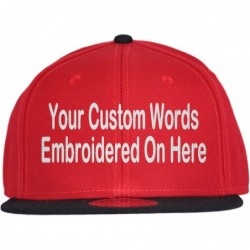 Baseball Caps Custom Snapback Hat Otto Embroidered Your Own Text Flatbill Bill Snapback - Red/Black Bill - C8187CZ5GI9 $36.40