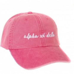 Baseball Caps Alpha Xi Sorority Baseball Hat Cap Cursive Name Font Alpha zee - Hot Pink - CL188TUUCAA $39.78
