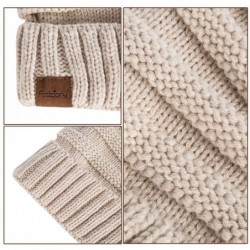 Skullies & Beanies Slouchy Beanie Hat for Women- Winter Warm Knit Oversized Chunky Thick Soft Ski Cap - Cuff Black+oatmeal+da...