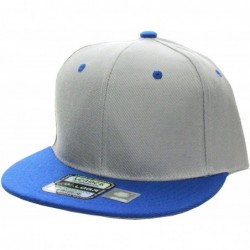 Baseball Caps Classic Flat Bill Visor Blank Snapback Hat Cap with Adjustable Snaps - Light-gray-royal - CI18642WG9W $18.38