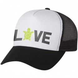 Baseball Caps I Love Turtles - Animal Lover Turtle Print Cute Trucker Hat Mesh Cap - Black/White - CT1858K82ER $23.92