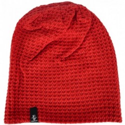 Skullies & Beanies Women's Slouchy Beanie Knit Beret Skull Cap Baggy Winter Summer Hat B08w - Solid Red - CW18UTT8UK3 $27.54