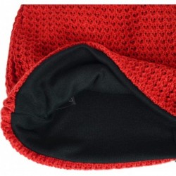 Skullies & Beanies Women's Slouchy Beanie Knit Beret Skull Cap Baggy Winter Summer Hat B08w - Solid Red - CW18UTT8UK3 $27.54