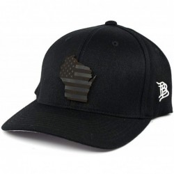 Baseball Caps Wisconsin Patriot Flex Fit - Heather Grey - C318IGUR8GH $65.58